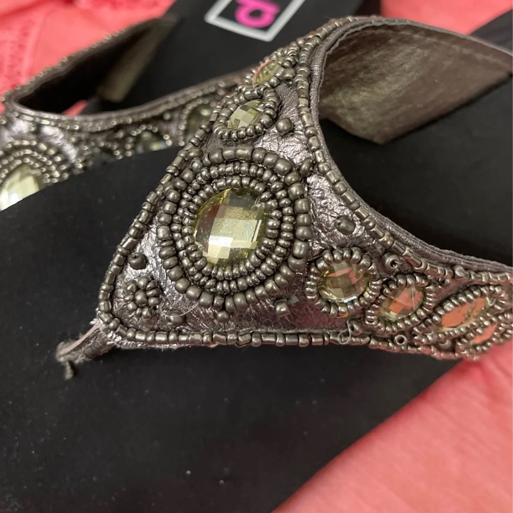 Beaded Sandals (size 7/Worn Once) - Picture 2 of 6